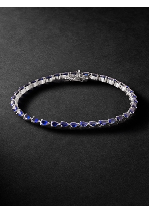42 Suns - White Gold Laboratory-Grown Sapphire Tennis Bracelet - Men - Blue