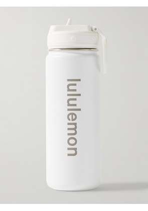 Lululemon - Back to Life Logo-Print Stainless Steel Water Bottle, 530ml - Men - White