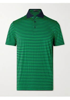 G/FORE - Striped Tech-Jersey Polo Shirt - Men - Green - S