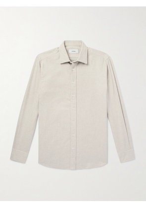 Lardini - Slim-Fit Brushed-Cotton Flannel Shirt - Men - Gray - EU 39