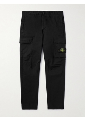 Stone Island - Straight-Leg Logo-Appliquéd Supima Cotton-Blend Twill Cargo Trousers - Men - Black - UK/US 28