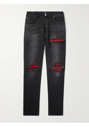 AMIRI - MX1 Skinny-Fit Suede-Panelled Distressed Jeans - Men - Black - UK/US 28