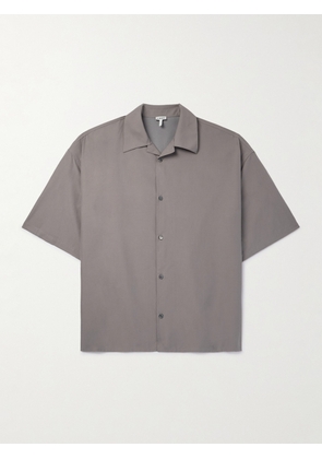 LOEWE - Camp-Collar Devoré Cotton-Poplin Shirt - Men - Gray - S