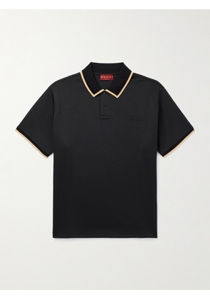 Gucci - Logo-Appliquéd Piqué Polo Shirt - Men - Black - S