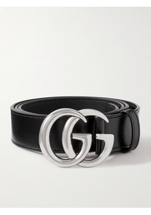 Gucci - 3cm Marmont Glossed-Leather Belt - Men - Black - EU 90