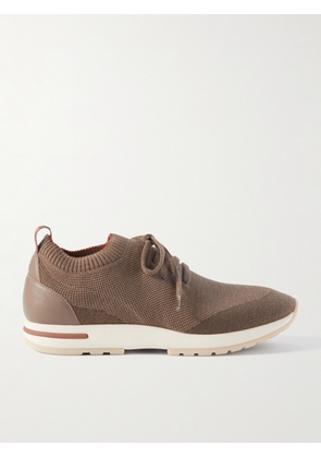 Loro Piana - 360 Flexy Walk Leather-Trimmed Wish® Wool Sneakers - Men - Brown - EU 39