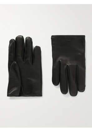 Gucci - Logo-Debossed Silk-Lined Leather Gloves - Men - Black - 8