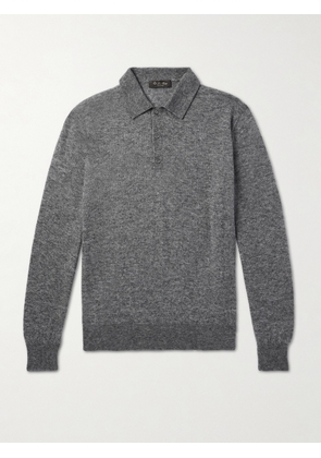 Loro Piana - Camino Brushed Cashmere and Silk-Blend Polo Shirt - Men - Gray - IT 48