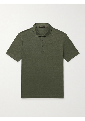 Loro Piana - Linen Polo Shirt - Men - Green - S