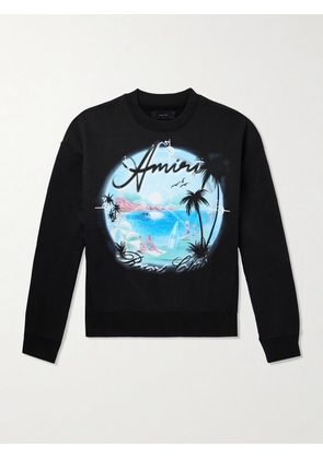 AMIRI - Oversized Crystal-Embellished Printed Cotton-Jersey Sweatshirt - Men - Black - S