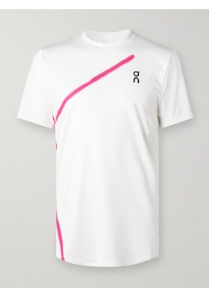 ON - Court-T Logo-Print Stretch Recycled-Jersey Tennis T-Shirt - Men - White - S