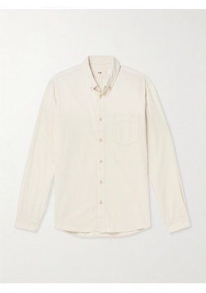 Folk - Button-Down Collar Cotton-Flannel Shirt - Men - Neutrals - 1