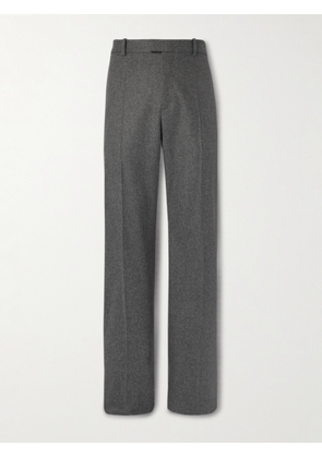 Bottega Veneta - Straight-Leg Wool-Flannel Trousers - Men - Gray - IT 48