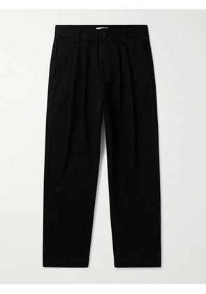 AGOLDE - Slater Straight-Leg Pleated Cotton-Twill Trousers - Men - Black - UK/US 30