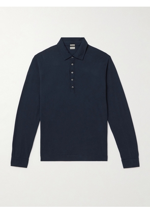 Massimo Alba - Ischia Cotton and Cashmere-Blend Jersey Polo Shirt - Men - Blue - S