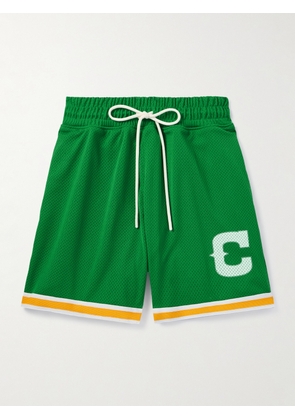 Cherry Los Angeles - Wide-Leg Logo-Print Webbing-Trimmed Mesh Drawstring Shorts - Men - Green - S