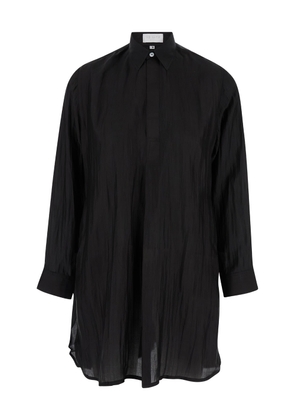 The Rose Ibiza Black Relaxed Blouse With Concealed Closure In Silk Woman