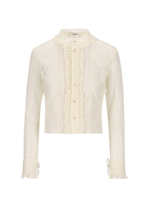 Celine Ruffled Lace Detailed Long-sleeved Top