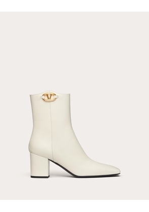Valentino Garavani VLOGO THE BOLD EDITION ANKLE BOOT IN CALFSKIN 70MM Woman IVORY 41.5