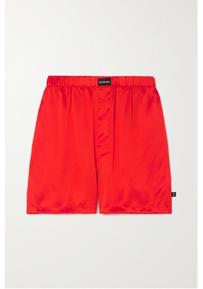 Balenciaga - Silk-satin Shorts - Red - XS,S,M,L