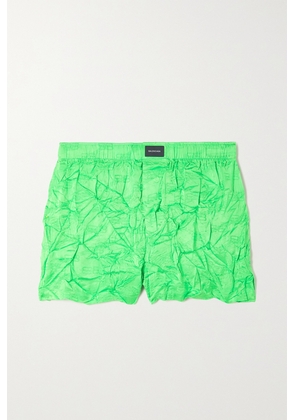 Balenciaga - Crinkled Satin-jacquard Shorts - Green - FR34,FR36,FR38,FR40,FR42