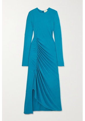 Givenchy - Ruched Knitted Maxi Dress - Blue - FR34,FR36,FR38,FR40,FR42,FR44