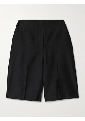 BEARE PARK - Shobu Wool And Silk-blend Shorts - Black - UK 6,UK 8,UK 10,UK 12,UK 14