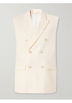 WARDROBE.NYC - Double-breasted Wool Vest - Ivory - xx small,x small,small,medium,large,x large