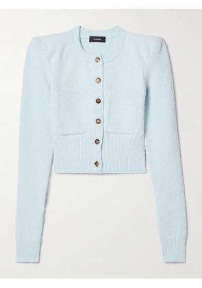 WARDROBE.NYC - Cropped Cotton-blend Bouclé Cardigan - Blue - x small,small,medium,large,x large