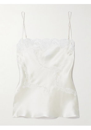 Carine Gilson - Lace-trimmed Silk-satin Camisole - White - small,medium,large,x large