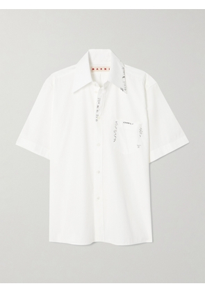 Marni - Embroidered Cotton-poplin Shirt - White - IT36,IT38,IT40,IT42,IT44,IT46,IT48