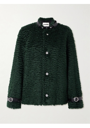 Jil Sander - Leather-trimmed Mohair And Cotton-blend Jacket - Green - FR36,FR38