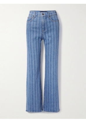 Veronica Beard - Crosbie Striped High-rise Wide-leg Jeans - Blue - 24,25,26,27,28,29,30,31