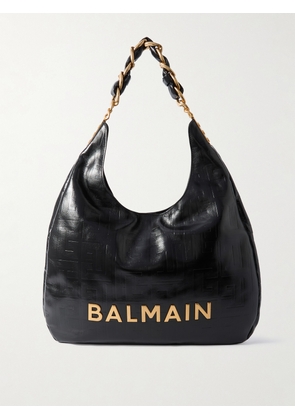 Balmain - 1945 Embellished Embossed Leather Tote - Black - One size