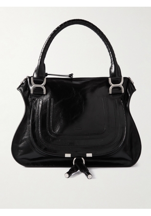 Chloé - Marcie Medium Glossed-leather Tote - Black - One size