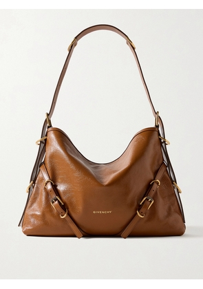 Givenchy - Voyou Medium Crinkled-leather Shoulder Bag - Brown - One size