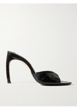 Victoria Beckham - Croc-effect Leather Sandals - Black - IT35,IT36,IT37,IT38,IT39,IT40,IT41,IT42
