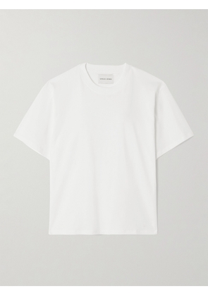 LOULOU STUDIO - Telanto Embroidered Organic Supima Cotton-jersey T-shirt - White - x small,small,medium,large,x large
