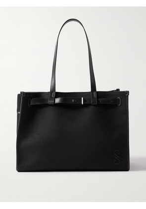 Proenza Schouler - Buckled Leather-trimmed Embroidered Cotton-canvas Tote - Black - One size