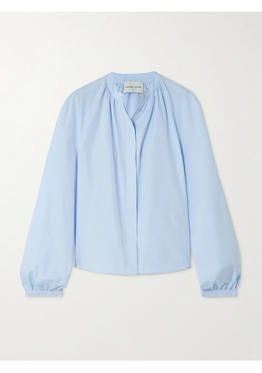 LOULOU STUDIO - Oreste Gathered Cotton-poplin Shirt - Blue - x small,small,medium,large,x large