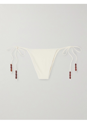 Magda Butrym - Bead-embellished Bikini Briefs - Cream - FR34,FR36,FR38,FR40,FR42