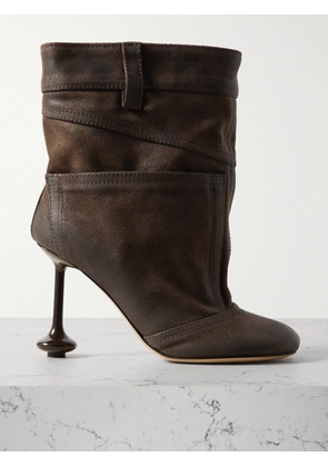 Loewe - Toy Paneled Waxed-leather Ankle Boots - Brown - FR36,FR37,FR38,FR38.5,FR39,FR39.5,FR40,FR41