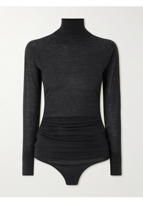 Alaïa - Ruched Wool Bodysuit - Black - FR34,FR36,FR38,FR40,FR42