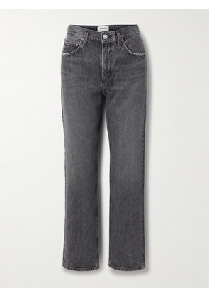AGOLDE - Valen Distressed Mid-rise Straight-leg Jeans - Gray - 23,24,25,26,27,28,29,30,31,32
