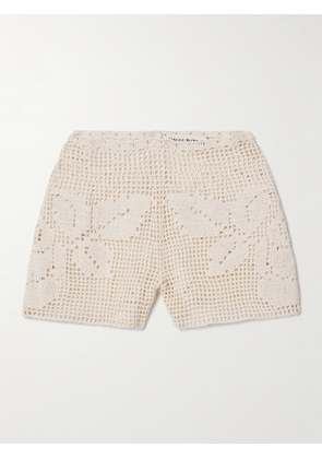 Magda Butrym - Crocheted Cotton Shorts - Cream - FR36,FR38