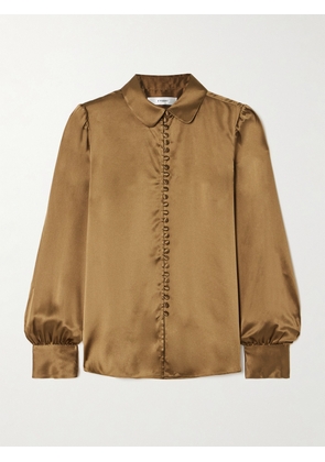 FRAME - Silk-satin Shirt - Brown - x small,small,medium,large