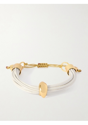 TOHUM - Terra Mali Gold-plated And Leather Bracelet - White - One size