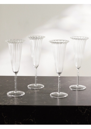 Sophie Lou Jacobsen - Angel Set Of Four Glass Champagne Flutes - Neutrals - One size