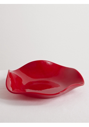 Sophie Lou Jacobsen - Petal Small Glass Plate - Red - One size