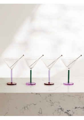 Sophie Lou Jacobsen - Piano Set Of Four Glass Cocktail Coupes - Neutrals - One size